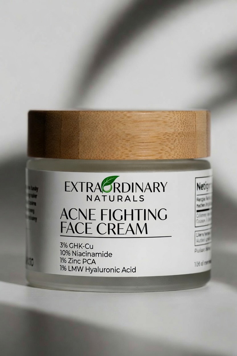 Acne Fighting Face Cream 50g frosted glass jar